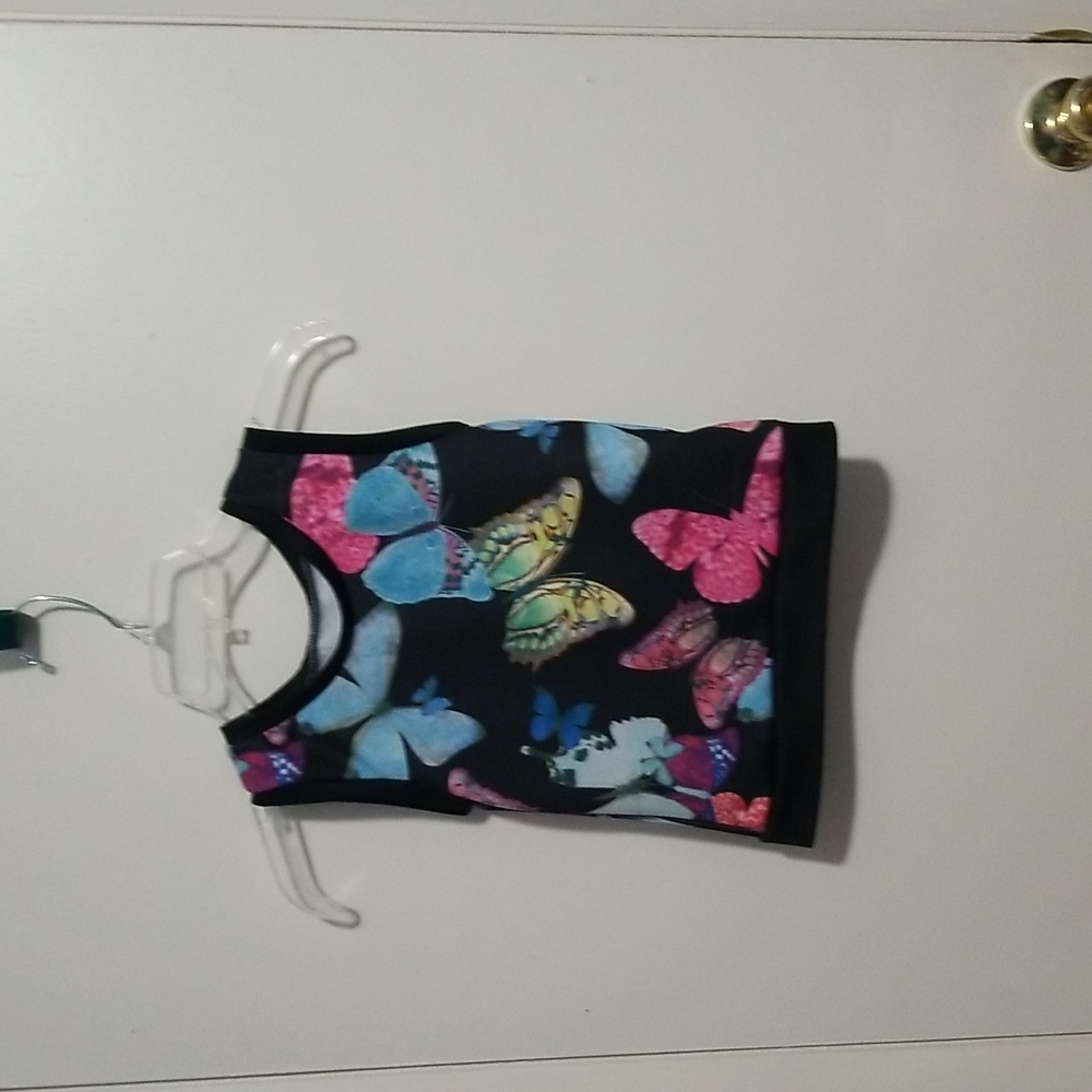 Star Ride M Black Butterfly Sleeveless Shirt
